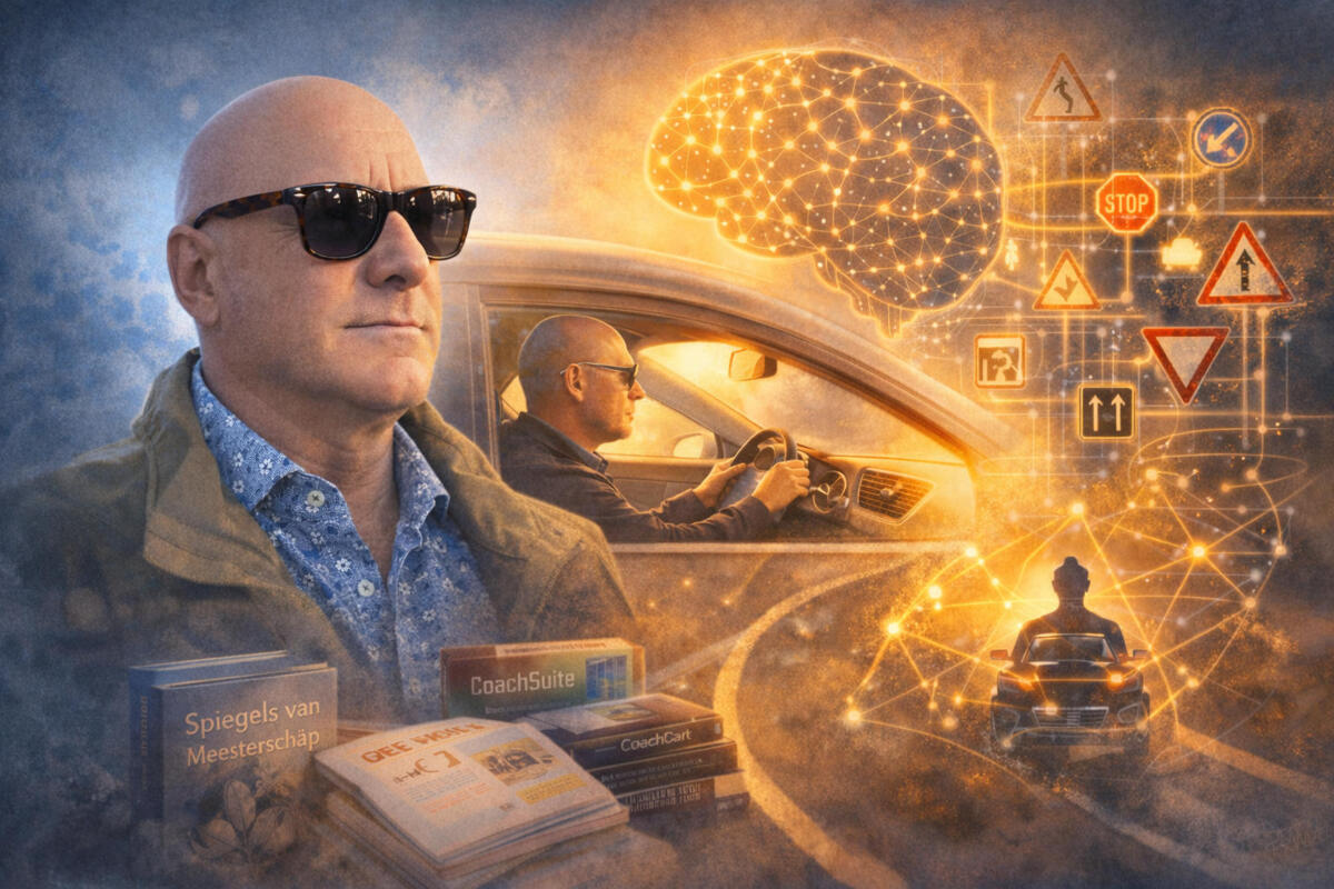 alt="Cornelis Buijs, pionier in neuropsychologisch rijonderwijs, begeleidt een leerling met NAH met focus op rust, inzicht en controle"